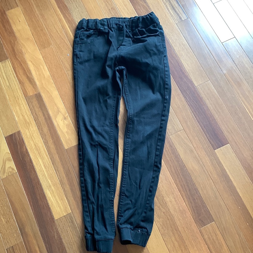 Boys black cotton jogger, size medium (10)